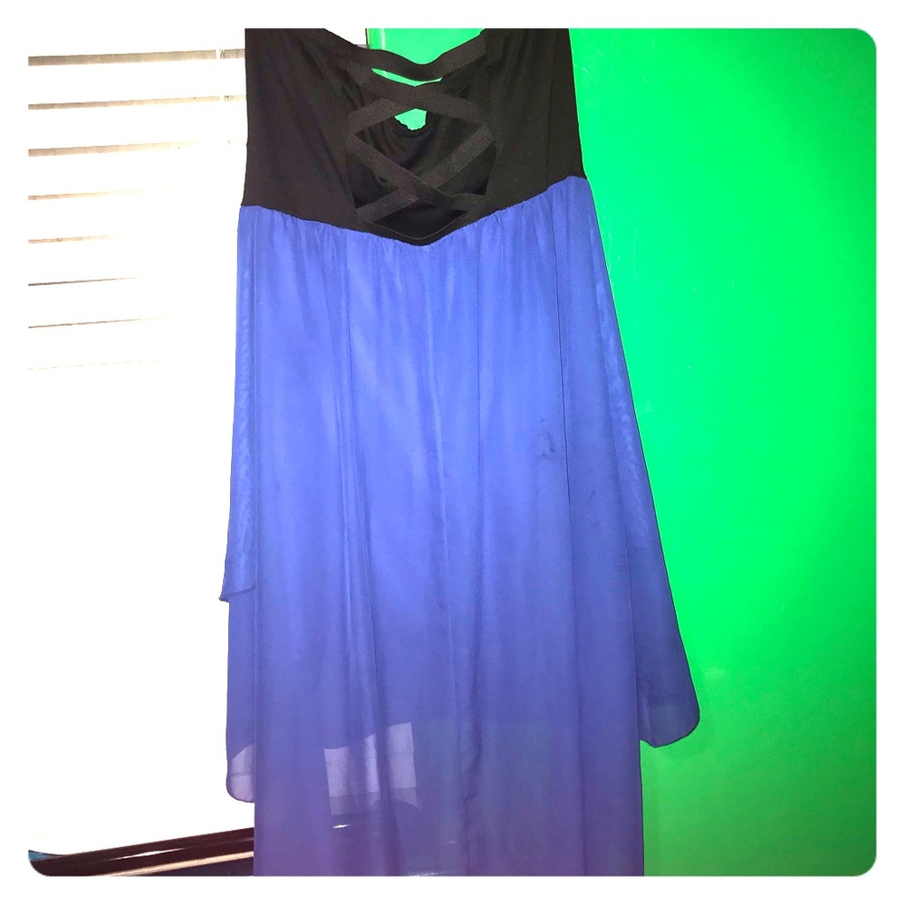 Celine By Champion Blue high low dress